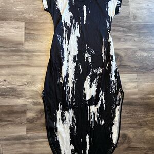 Casual Black and White Maxi Dress